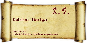 Köblös Ibolya névjegykártya